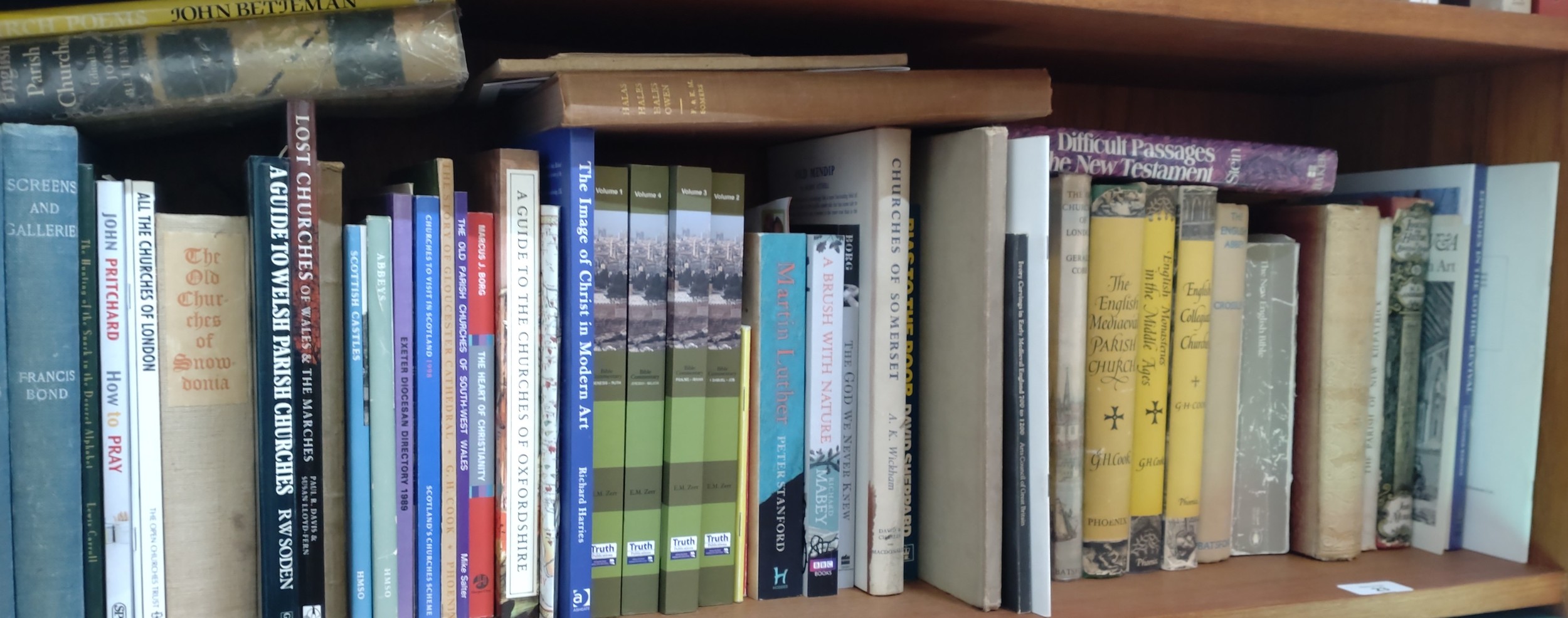 A quantity of books on churches and religion