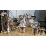 A collection of 14 pieces of silver-plate