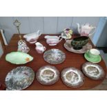 A Capodimonte bell 30cm assorted ceramics including Sylvac 4207 bowl, Royal Doulton posy and a