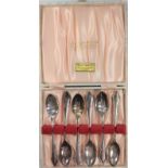 A set of six teaspoons in original box.