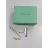 Tiffany pendant silver necklace with box