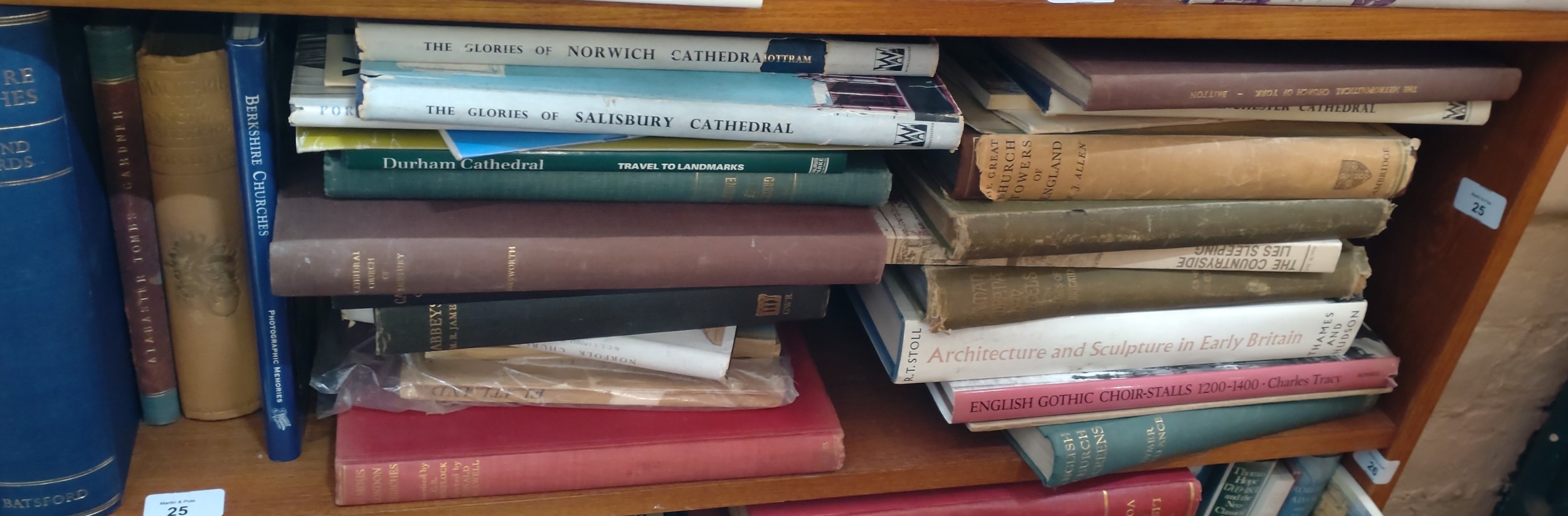 A quantity of books on churches and religion