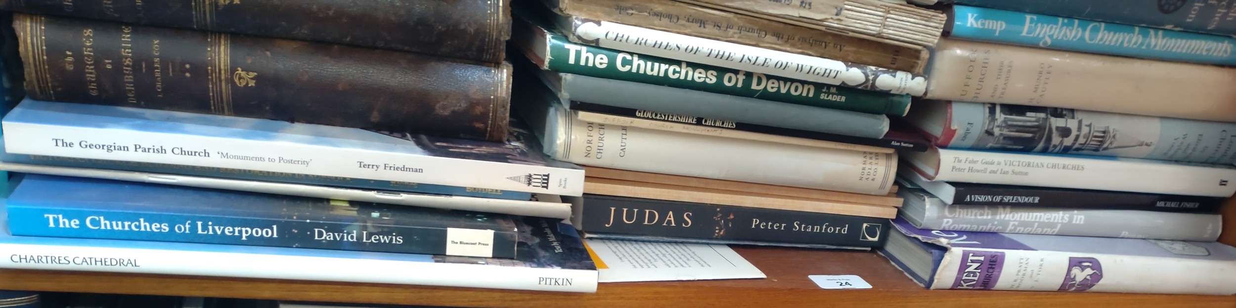 A quantity of books on churches and religion