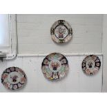 Three Japanese Arita dishes 25cm 31cm diameter and a Mason's plate with Chinoiserie pattern (4)