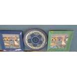 Porta Celi Spain charger 34cm diameter together two wall hanging square shaped tiles with