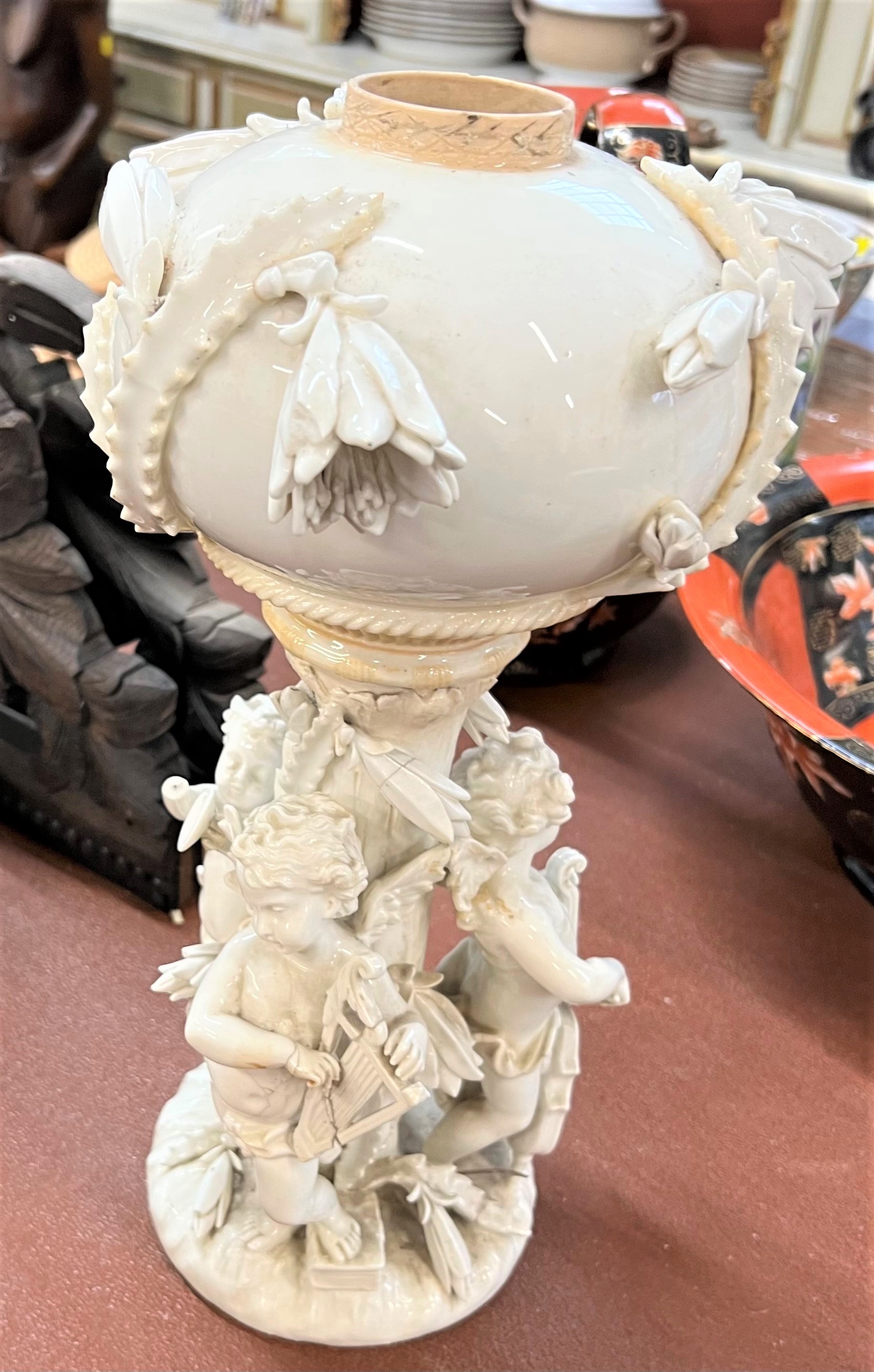 A Continental Pottery centre piece. In the manner of Naples. Circa 1880. provenance 80 Rose Street