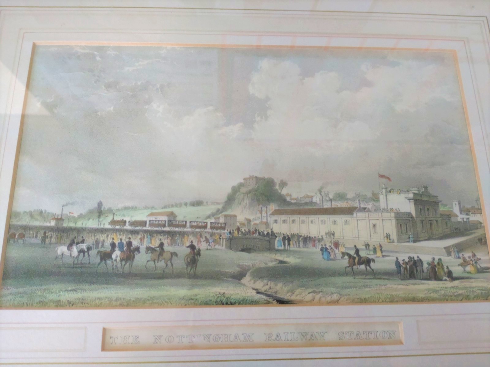 A Coloured Print of The Nottingham Railway Station
