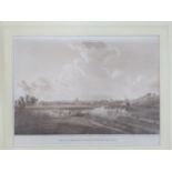 View of Reading from the River Kennet. Sepia engraving