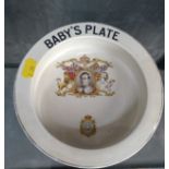Rare survivor 1937 Edward VIII baby's feeding bowl/ plate