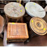 Four various tribal Stools. Circa 1920. (4) Provenance 80 Rose Street Wokingham.