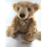 A Steiff bear: 1903 centenary classic Mr Cinnamon. Button in ear with yellow trademark tag. Black