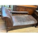 A late Victorian chaise Longue. Circa 1890. Of typical form. provenance, 80 Rose Street Wokingham.