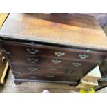 A George III mahogany Batchelors Chest of drawers. Circa 1780. With a brush slide over four long