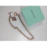 A silver colour metal neck chain by Tiffany of New York (boxed)