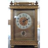 WITHDRAWN A Victorian carriage Clock. With alarum and three keys. Arabic numerals.