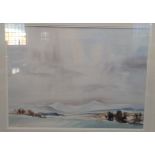 Aubrey R Philips RWA (1920-2005) watercolour signed "Snow Landscape". 49cm x 68cm