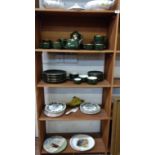 An Apilco dark green service, Royal Grafton Christmas plates, other plates and a pair of tureens.