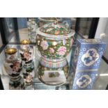 A Chinese Famille-rose bowl and cover 21cm high by 21cm diameter, t