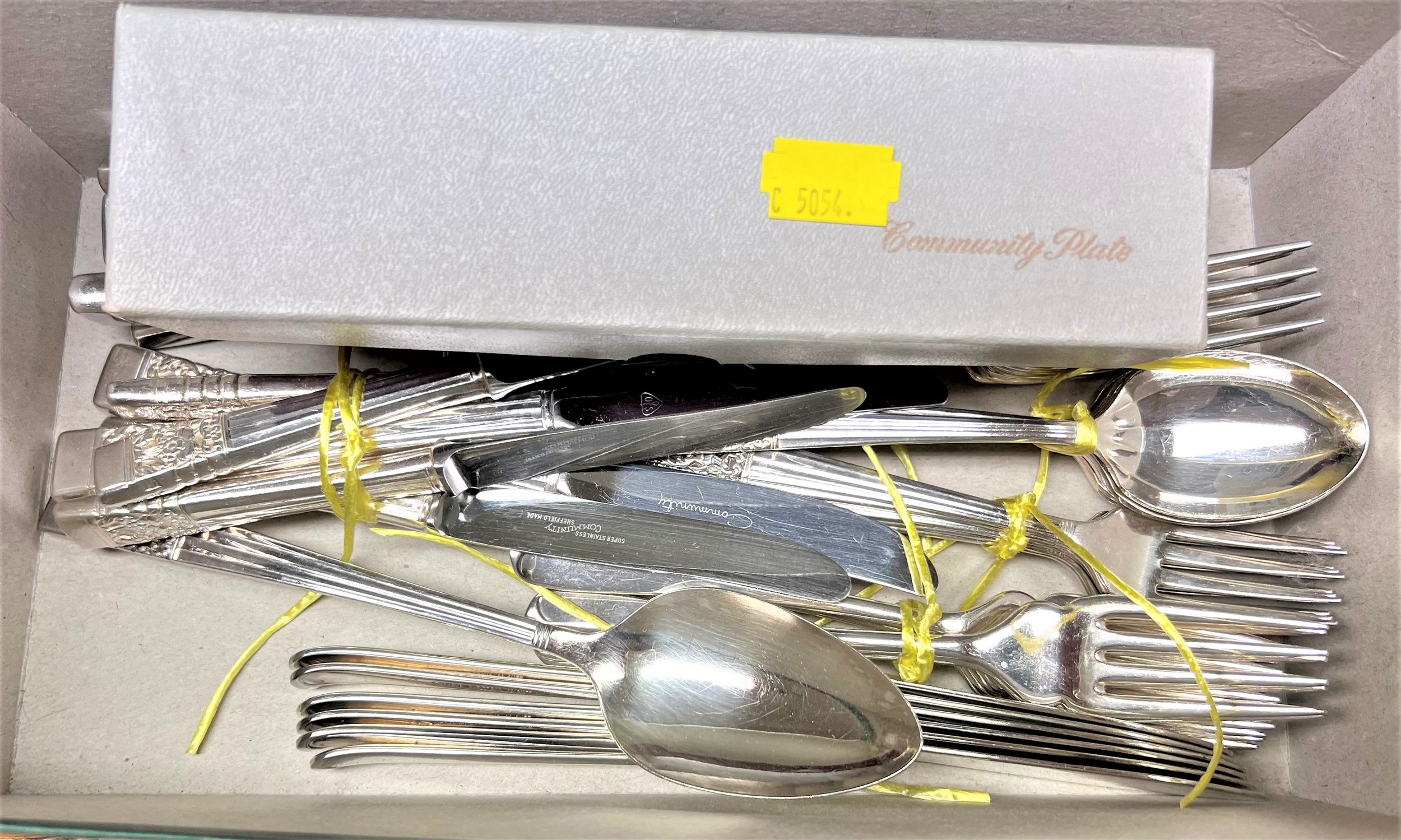 Community plate Cutlery. A quantity.