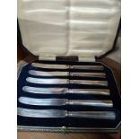 A cased set of six tea knives