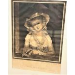 Engraving of Sophia Western. Mezzotint printed in colour ink on wove paper. Circa 1784. Sophia