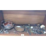 A miscellaneous collection of silver-plated cutlery, etc.