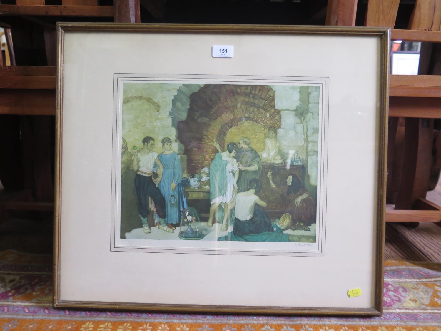 After Sir William Russell Flint 'Chattels' W.J. Stacey print signed in pencil and with blind stamp