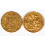 Two gold sovereigns, one William IV, 1836, the other Edward VII, 1906.Condition report: Both with