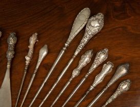 A collection of silver handled boot hooks and glove stretchersCondition report: some minor marks and