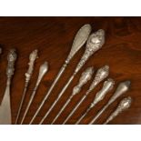 A collection of silver handled boot hooks and glove stretchersCondition report: some minor marks and