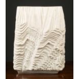 A Martin Freyer wave vase with white glaze, 18cm wide x 9cm deep x 24cm highCondition report: In