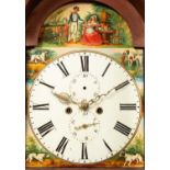 A 20th century mahogany longcase clock the unsigned enamelled dial marked with roman numerals and