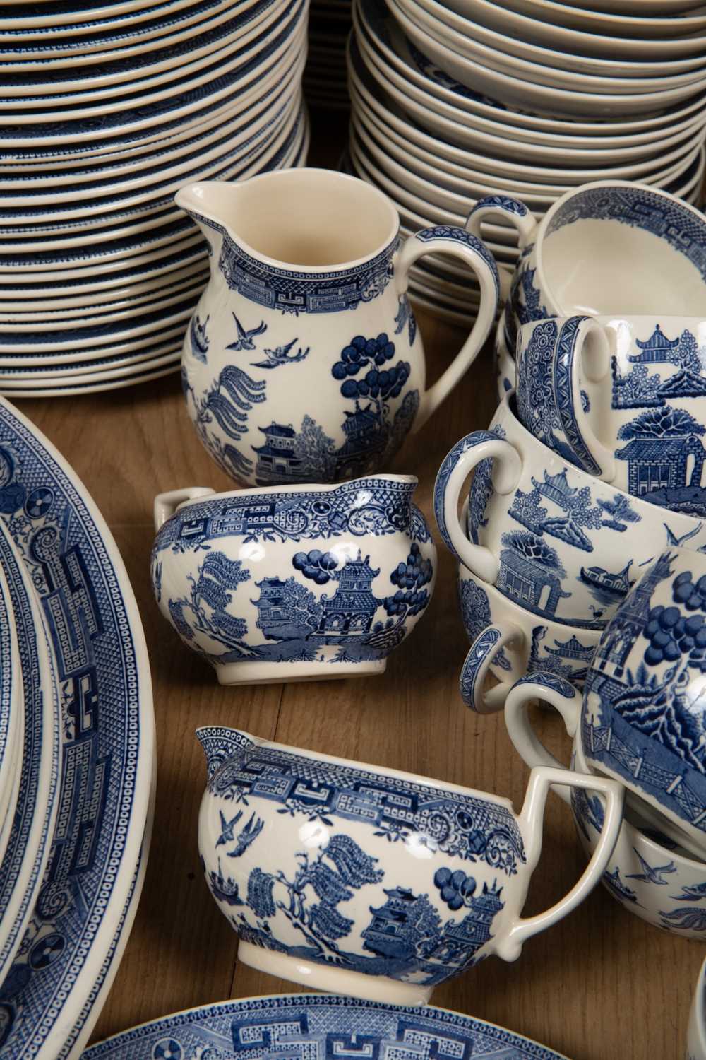 A Wedgwood Willow pattern part dinner service to include platters, tureens, a quantity of dinner - Image 8 of 8