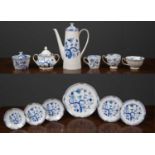 A Royal Grafton Dynasty part tea service with blue and white flower pattern to include teacups,