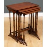 A late 19th / early 20th century mahogany quartetto of tables the largest 56cm wide x 38cm deep x