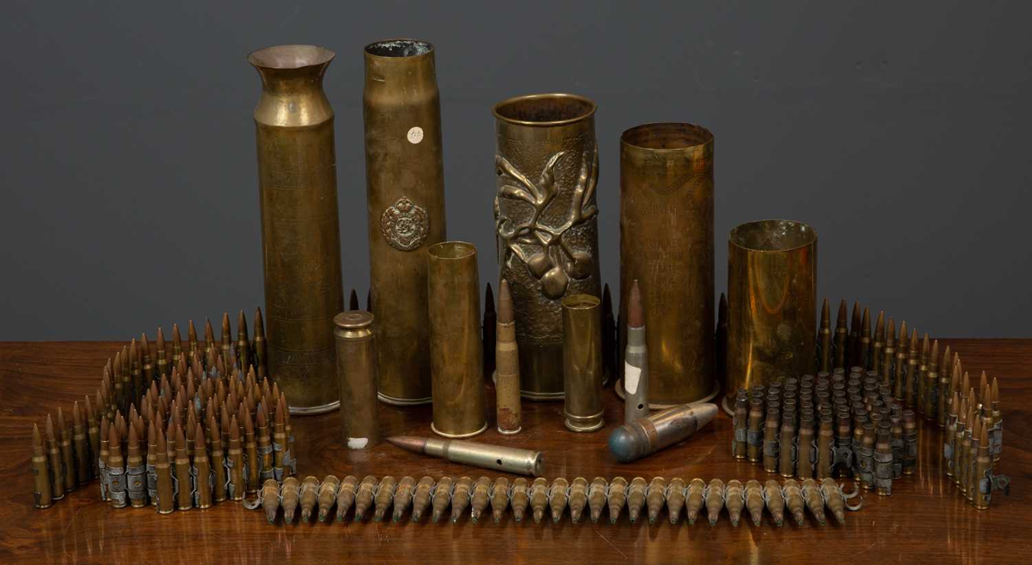 A collection of trench art to include a shell case engraved 'Souvenir of the Great War Pte W.S.