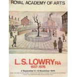 A poster for the Royal Academy of Arts L S Lowry Exhibition from 1976, published by Gordon House /