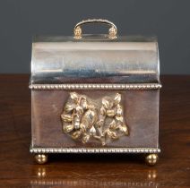 A limited edition silver musical box manufactured by St James' House, stamped to the lid 48/500,