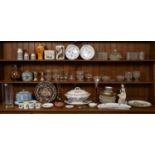 A collection of china and glass to include two Rosenthal champagne flutes; a Wedgwood blue