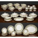 A Wedgwood Gold Columbian part dinner service to include ten large dinner plates, ten soup bowls,