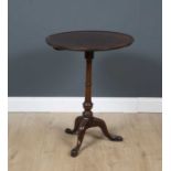 A George III mahogany tilt top tripod occasional table 56.5cm diameter x 71cm highCondition