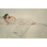 Russell Flint, Lady in White, limited edition print numbered in pencil 454/850, 24cm x 37cm,