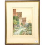 T M Tindale A country house and garden, watercolour, signed lower left, framed and glazed, 22cm x