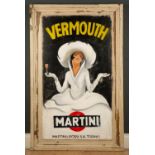Vermouth Martini advertising sign or picture painted on board, overall 75cm x 118cmCondition report: