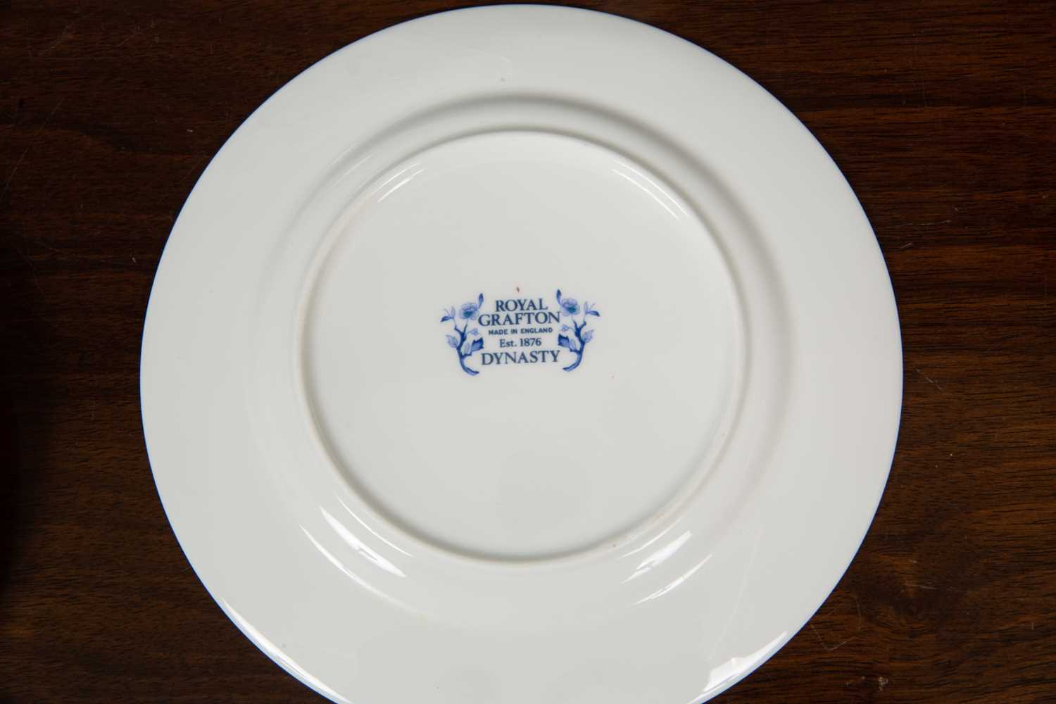 A Royal Grafton Dynasty part tea service with blue and white flower pattern to include teacups, - Image 6 of 6