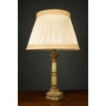 An onyx and gilt metal table lamp 38cm high excluding fittingCondition report: Top section of onyx