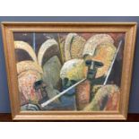 W. S. Taylor, Trouble in Troy, signed and dated Taylor '91 to lower middle, oil on board, framed,