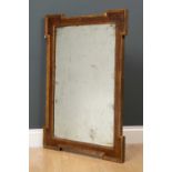 A 19th century walnut and gilded wall mirror with bevelled glass, 89cm x 63cmCondition report: The