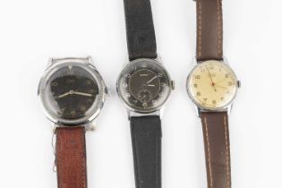 Three wristwatches by Lanco, the first with circular black dial, Arabic numerals and centre