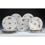 Set of six Copeland Spode soup bowls and six matching plates, retailed by Davis Collimore and Co